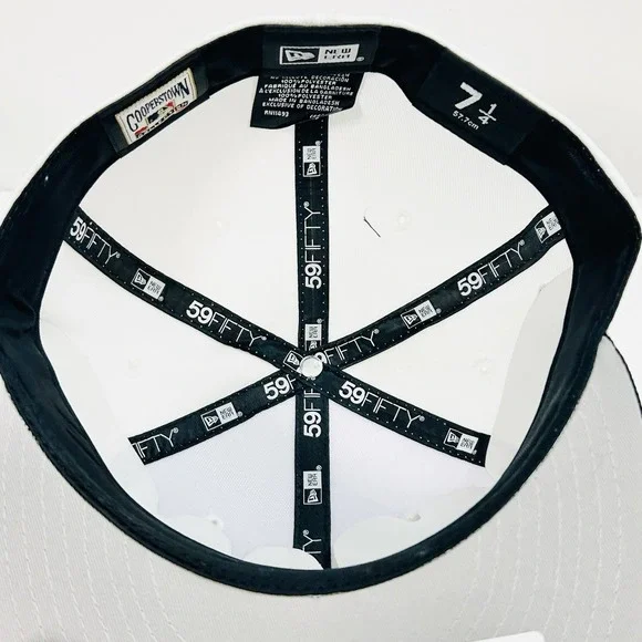 New Era Los Angeles Dodgers 50 Years 59FIFTY Fitted Hat Cap 7 1/4 White MLB - Picture 6 of 6